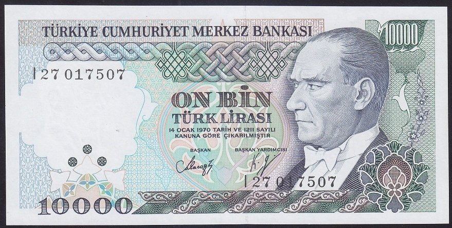 7.EMİSYON 4.TERTİP 10000 LİRA I27 017507 ÇİL