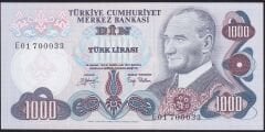 6.Emisyon 2.Tertip 1000 Lira E01 700033 Çilaltı Çil