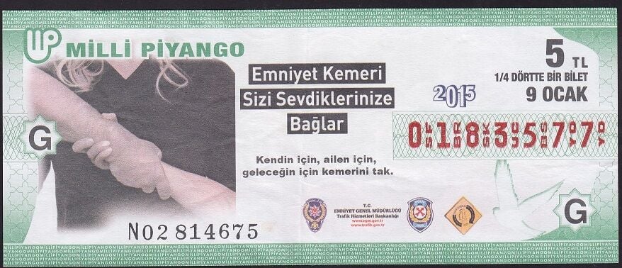 2015 9 Ocak Çeyrek Bilet - G Serisi