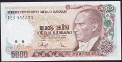 7.Emisyon 4.Tertip 5000 Lira I39 055373 Çilaltı Çil
