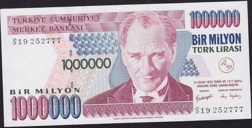 7.Emisyon 3.Tertip 1 000 000 Lira S19 252777 Çil