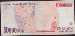 7.Emisyon 10 000 000 Lira B39 207951 Çok Temiz