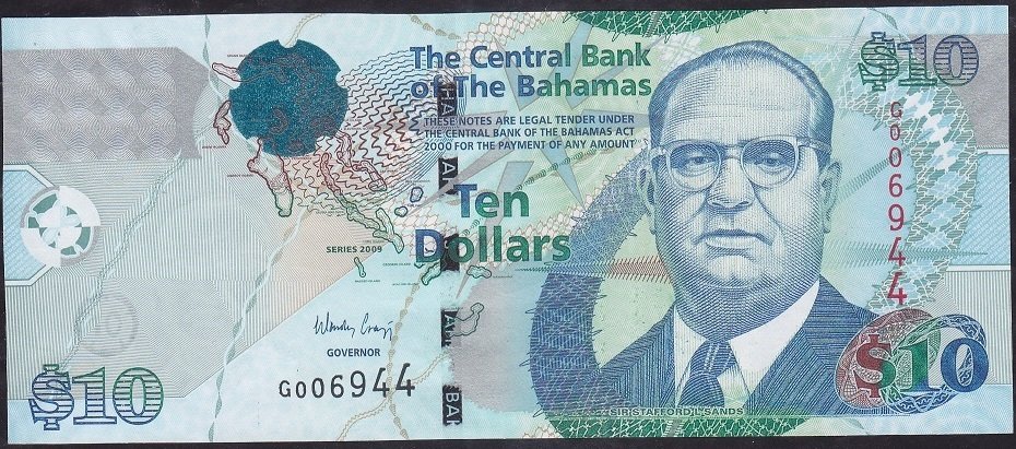Bahama 10 Dolar 2009 Çil Pick73a