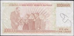 7.Emisyon 3.Tertip 100000 Lira J70 044563 Çok Temiz+
