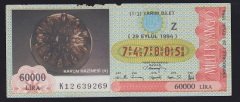 1994 29 EYLÜL YARIM BİLET KARUN HAZİNESİ 4