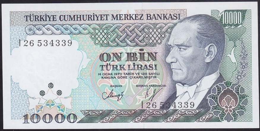 7.EMİSYON 4.TERTİP 10000 LİRA I26 534339 ÇİL
