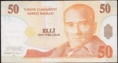 8.Emisyon 50 YTL A01 628665 Çok Temiz+