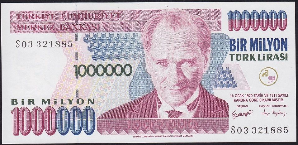7.Emisyon 3.Tertip 1 000 000 Lira S03 321885 Çil