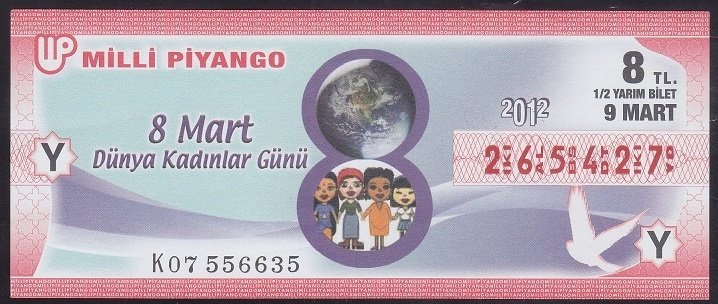 2012 9 MART YARIM BİLET - Y SERİSİ