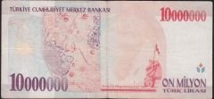 7.Emisyon 10 000 000 Lira B38 725435 Çok Temiz