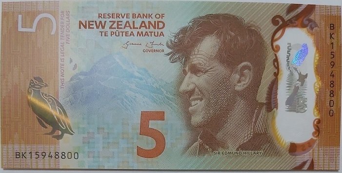 Yeni Zelanda 5 Dolar 2015 Çil Polymer Pick 191a