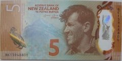 Yeni Zelanda 5 Dolar 2015 Çil Polymer Pick 191a