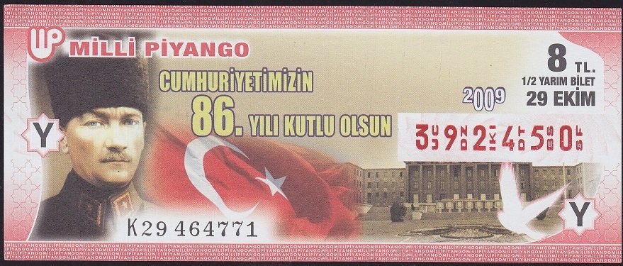 2009 29 Ekim Yarım Bilet - Y Serisi