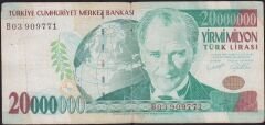 7.Emisyon 20 000 000 Lira B03 909771 Temiz