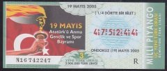 2005 19 MAYIS ÇEYREK BİLET - R SERİSİ