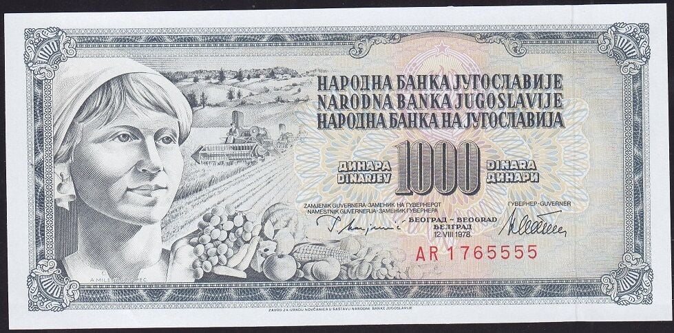 Yugoslavya 1000 Dinar 1978 Çil ( 5555 )