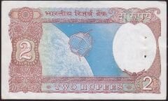 Hindistan 2 Rupee 1975 Çilaltı Çil ( Zımba Delikli ) Pick 79