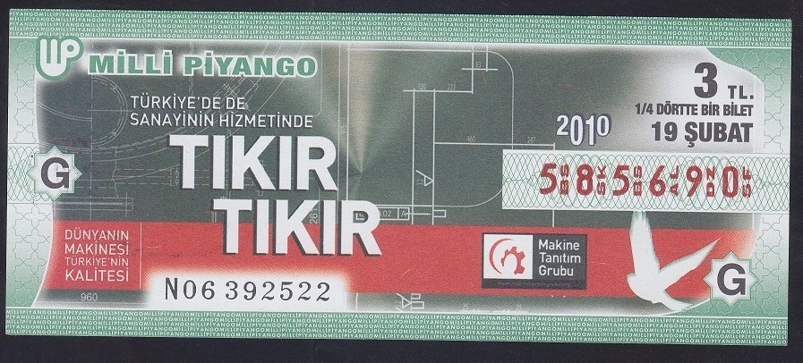 2010 19 ŞUBAT ÇEYREK BİLET