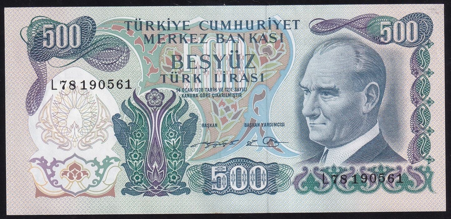 6.Emisyon 2.Tertip 500 Lira L78 190561 Çilaltı