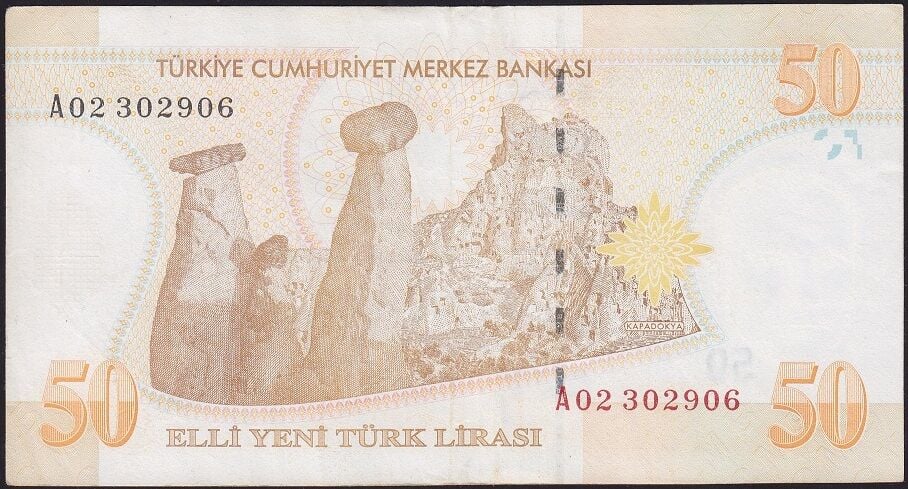8.Emisyon 50 YTL A02 302906 Çok Çok Temiz+