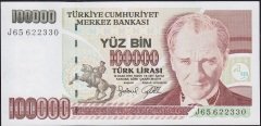 7.Emisyon 3.Tertip 100000 Lira J65 622330 Çilaltı Çil