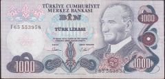 6.Emisyon 3.Tertip 1000 Lira F65 553958 Çok Temiz+