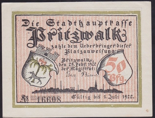 ALMANYA 50 PFENNİNG 1922 ÇİL