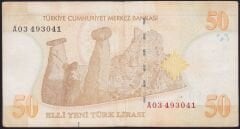8.Emisyon 50 YTL A03 493041 Çok Temiz+