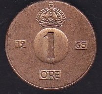 İsveç 1 Öre 1963