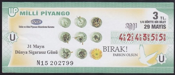 2011 29 MAYIS ÇEYREK BİLET U SERİSİ