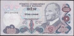 6.Emisyon 2.Tertip 1000 Lira D72 406303 Çok Temiz+