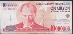 7.Emisyon 10 000 000 Lira B35 789071 Çok Temiz