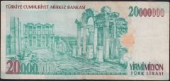 7.Emisyon 20 000 000 Lira A70 610257 Çok Temiz