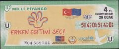 2012 29 Ocak Çeyrek Bilet - U Serisi - 540 540