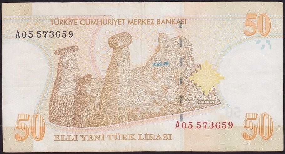 8.Emisyon 50 YTL A05 573659 Çok Temiz+