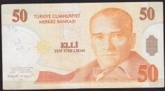 8.Emisyon 50 YTL A05 573659 Çok Temiz+