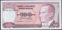 7.Emisyon 2.Tertip 100 Lira D08 652904 Çilaltı