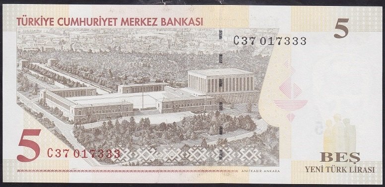 8.EMİSYON 5 YTL C37 017333 ÇİL