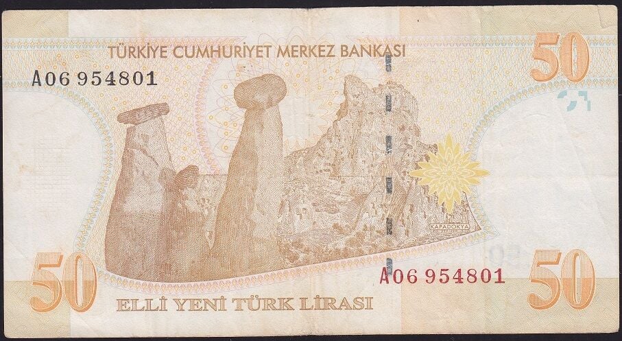 8.Emisyon 50 YTL A06 954801 Çok Temiz