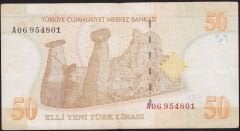 8.Emisyon 50 YTL A06 954801 Çok Temiz