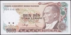 7.Emisyon 4.Tertip 5000 Lira I16 334149 Çilaltı