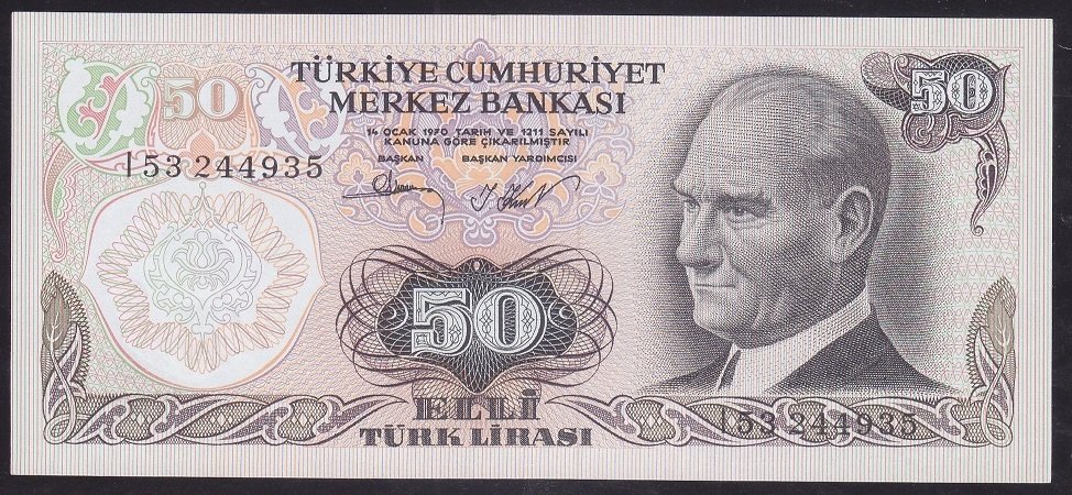 6.EMİSYON 2.TERTİP 50 LİRA I53 244935 ÇİL