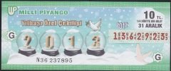 2012 31 ARALIK ÇEYREK BİLET G SERİSİ