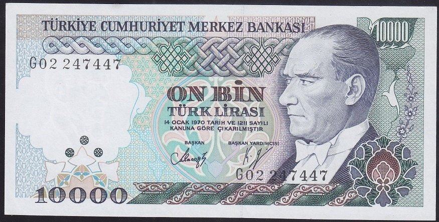 7.EMİSYON 3.TERTİP 10000 LİRA G02 247447 ÇİLALTI ÇİL