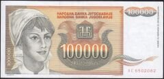 Yugoslavya 100.000 Dinar 1993 Çok Temiz+