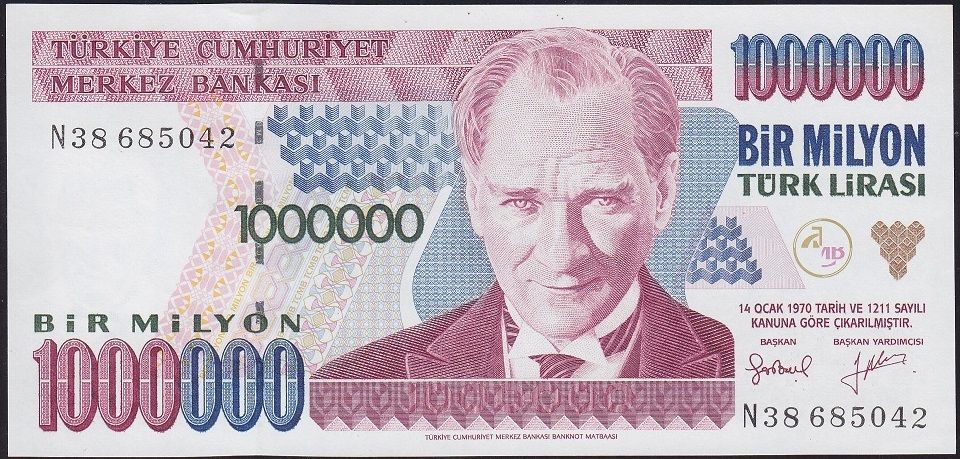 7.Emisyon 2.Tertip 1 000 000 Lira N38 685042 Çilaltı