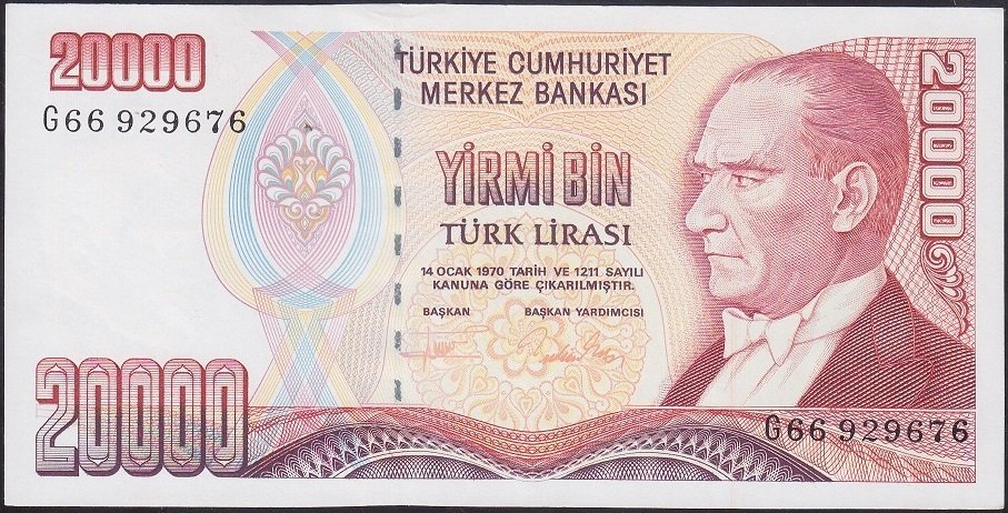 7.EMİSYON 2.TERTİP 20000 LİRA G66 929676 ÇİLALTI