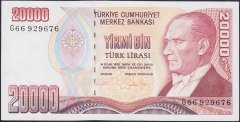 7.EMİSYON 2.TERTİP 20000 LİRA G66 929676 ÇİLALTI