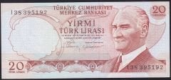 6.Emisyon 4.Tertip 20 Lira I38 395192 Çil