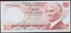 6.Emisyon 4.Tertip 20 Lira I38 395192 Çil